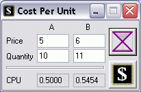 CPU is a Cost Per Unit calculator to assist in deciding product / packet value