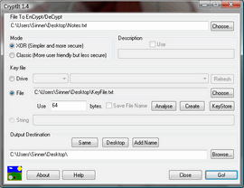 Assembly Language XOR File encrypter featuring USB key support